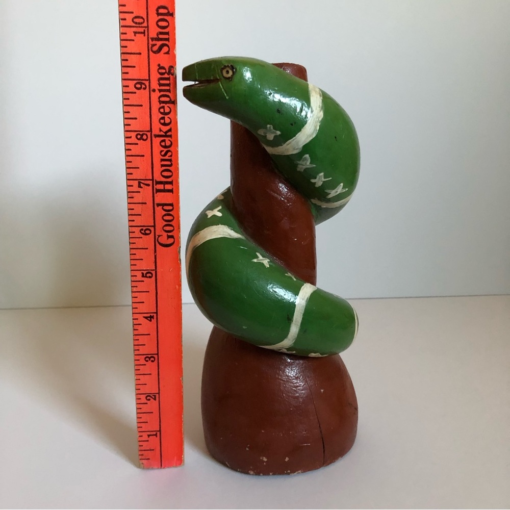 Amazing vintage folk art snake figure papier mâche? composite? primitive - Picture 12 of 13
